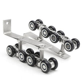 2pcs Stainless Steel Sliding Wooden Door Closet Track Pulley 8 Wheel