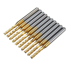 10pcs 1.8mm Titanium Coated Engraving Milling Cutter Carbide End Mill