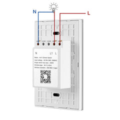 Wifi Smart Touch SCR Stepless Dimmer Switch US Standard Mobile Phone Control Compatible with Amazon Alexa Google Home
