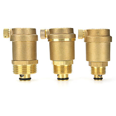 Brass Automatic Air Vent Valve Exhaust Safety Pressure Relief for Water Heater HVAC Pipeline System