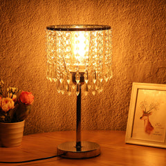 Crystal Table Pendant Lamps Bedroom Modern Wedding Decoration Dimmable Desk Lamp for Bedside Living Room Lighting