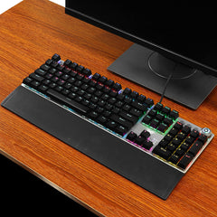 104 Keys Mechanical Keyboard RGB Backlit Punk E-sports Gaming Keyboard Absorbable Hand Rest