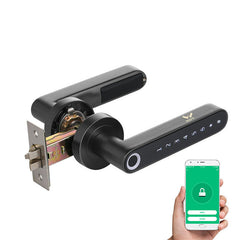 Fingerprint Door Lock Smart Bluetooth Password Handle Lock APP Unlock Keyless Entry Works with iOS/Android