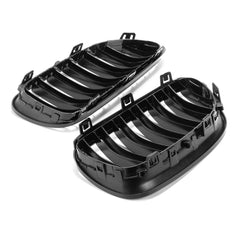 Pair New Gloss Black Front Kidney Grill Grille For BMW 3-Series E92 E93 Facelift