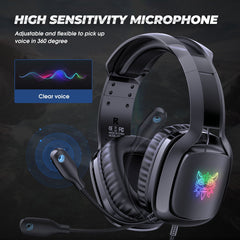 Gaming Headset GB Light Stereo Noise Canceling Headphones with Mic Audio Adapter