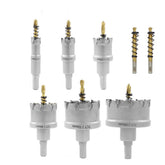 8pcs 16-60mm TCT Alloy Hole Saw Cutter Titanium Coated Drill Bit for Stainless Steel Aluminum Alloy