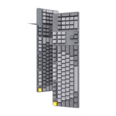 104 Keys Mechanical Keyboard USB Wired Hand Feeling System 6 Mode White Backlit Aluminum Alloy Panel Floating Keycaps Gaming Keyboard