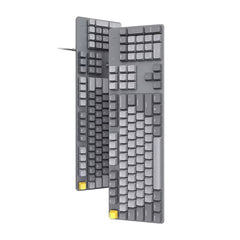 104 Keys Mechanical Keyboard USB Wired Hand Feeling System 6 Mode White Backlit Aluminum Alloy Panel Floating Keycaps Gaming Keyboard
