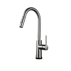 Pull Out Kitchen Faucet 304 Stainless Steel Tap Swivel 360 Degree Splash Proof Sink Hot And Cold Mixer