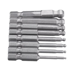 8pcs 50mm S2 Magnetic Ball Screwdriver Bits H1.5/2/2.5/3/4/5/6/8 Screwdriver Hex Shank