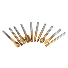 10pcs 1/8 Inch HSS Rotary Rasp File Rotary Rasp Burrs Wood Bits Grinding wood working Tool