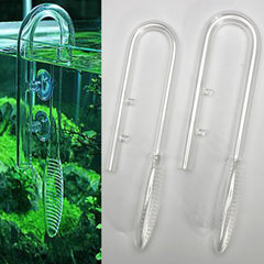 Aquarium Fish Tank Lily Violet Inflow Glass Pipe 13/17mm Tube + Suction Cups Set