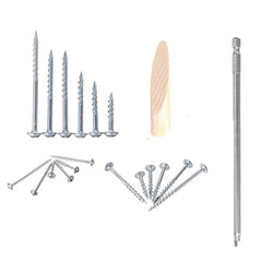 482Pcs 25-64mm Self Tapping Pocket Hole Screw Project Kit SQ2 Square Head Driver Wood Pocket Hole Plugs with 150mm Screwdriver Bit