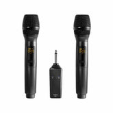 Portable 10-Channel Rechargeable Wireless Microphones UHF Mics with Receiver Working Distance 50 Feet