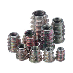 130Pcs M4-M10 Zinc Alloy Furniture Hex Drive Head Nuts Threaded Insert Nut Assortment Set