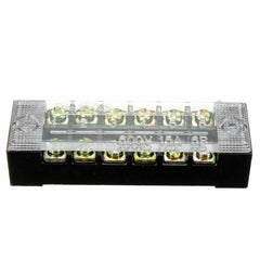 600V 15A 6 Position Double Row Wire Barrier Block Screw Terminal Strip Panel