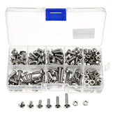 M4SP1 M4 Stainless Steel Phillips Round Head Screws Bolts Nuts Assortment Kit 250Pcs