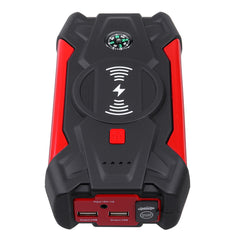 39800mAh 600A Car Jump Starter Startup Power Source Wireless Charger with 2 USB Output LED Flashlight