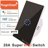 Smart WIFI Touch Wall Switch Panel EU Standard Remote 20A Control Works with Amazon Alexa Google Home