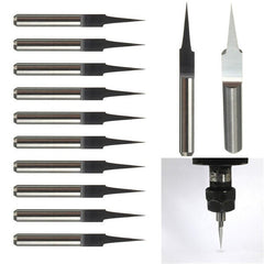 10pcs 15 0.2mm Carbide Engraving Bits 3.175mm Flat Bottom PCB CNC Router Tool