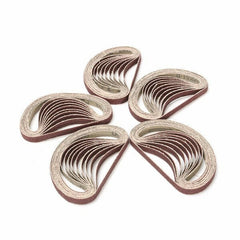 10pcs 60 to 600 Grit 15mm x 452mm Sanding Belts for Angle Grinder Sanding Belt Adapter