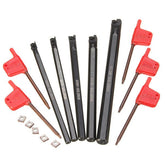 5pcs 6/7/8/10/12mm Lathe Boring Bar Tunring Tool With 5pcs CCMT0602 Insert