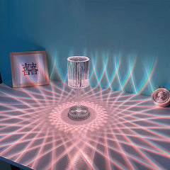 LED Crystal Projection Desk Lamp Restaurants Bar Bedside Decoration USB Table Light RGB Remote Control Romantic Night Lights