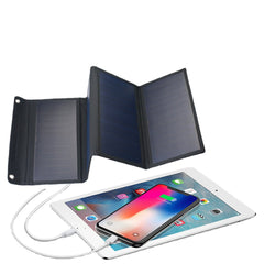 28W Solar Panels Portable Folding Foldable Waterproof Dual 5V/2.1A USB DC 18V 12V Solar Panel Charger for Phone Car RV Battery