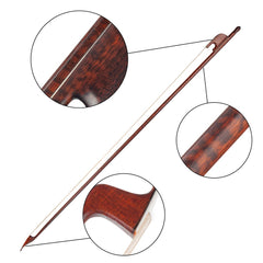 4/4 Size Professional Fiddle Violin Bow Balance Snakewood Bow Baroque Snakewood White Mongolia Horsehair Violin Parts