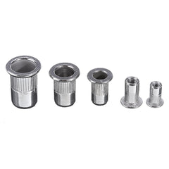 180Pcs M3/M4/M5/M6/M8/M10 Stainless Steel Rivet Nut Threaded Countersunk Head Insert Nut Tool Kits