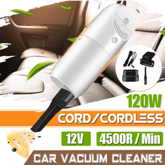 12V 120W Car Vacuum Cleaner Portable Wet Dry Use Ligweight Handheld Duster 4500rpm 3500Pa Powerful Suction