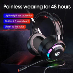 Gaming Headset 7.1 Surround Sound With RGB Light Noise Cancelling Mic Gaming Headphone Wired Headset