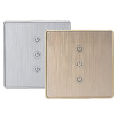 EU Standard 1/2/3 Gang Metal Frame Smart Switch Remote Control Light Switch Work with Alexa Google Home