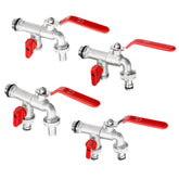 4 Type 1/2 3/4 Inch Brass Water Tank Adapter Double Head Tap Outlet Replacement Valve Fitting for Garden Connector