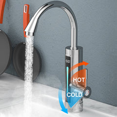 3300W Electric Hot Water Heater Faucet LED Ambient Light Temperature Display Instant Heating Tap
