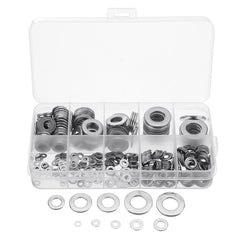 400Pcs 304 Stainless Steel Flat Washer Round Assortment Set M2/2.5/3/4/5/6/8/10