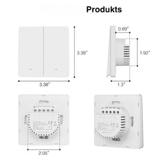 Smart Light Switch WIFI Wall Switch EU TYPE Voice Control 2 Gang 10A 230V 2.4Ghz WIFI Remote Control Smart Switch Works With Alexa And Google Home