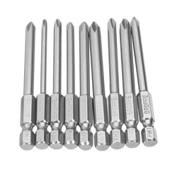 10Pcs 75mm S2 Alloy Steel Magnetic Cross Head Screwdriver Bits 1/4 Inch Hex Shank