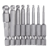 8pcs 50mm S2 Magnetic Ball Screwdriver Bits H1.5/2/2.5/3/4/5/6/8 Screwdriver Hex Shank