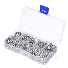 M3SH9 700Pcs M3 304 Stainless Steel Machine Screw Hex Socket Flat&Button Head Bolt Assortmen