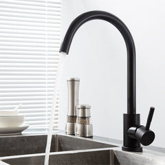 Stainless Steel Kitchen Sink Faucet Mixed 360 Rotation Hot and Cold Water With 2 Hose