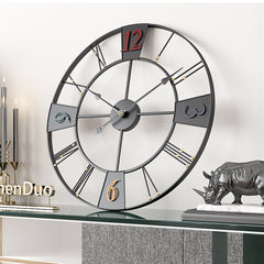 50/60 CM Roman Iron Bead Black/Silver/Gold Digital Wall Clock without Battery