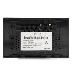 Crystal 1 Way 1 Gang Glass Remote Panel Touch LED Light Switch Controller With Remote Control