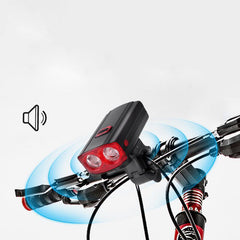 3-in-1 Bike Headlight 5 Modes LED Bicycle Lamp Waterproof 120dB USB Horn 4800mAh with Power Bank Bike Front Light