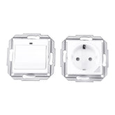 WiFi Smart Light Wall Switch Socket Outlet + 1 Gang Push Button Switch DE EU Tuya Wireless Remote Control Work with Alexa Google Home