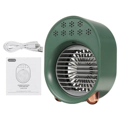 Mini Air Conditioner Portable USB Fan Air Cooler Humidifier 3 Speed Adjustable 6 Color Light Conditioning Purifier