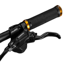 1Pair TPR Rubber Anti-Slip Bicycle Handlebars Bilateral Lockout Aluminum Alloy Latch