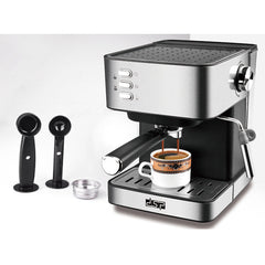 850W Coffee Maker 15bar High Pressure Pump 1.6L Water Tank Double Hole Design Suitable for Home Office