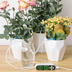 Smart Automatic Plant Waterer Drip Irrigation System with 40-Day Programmable Timer LED Display USB Power Timed Watering Device