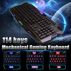 USB 3 Colors LED Backlit Wired Gaming Keyboard